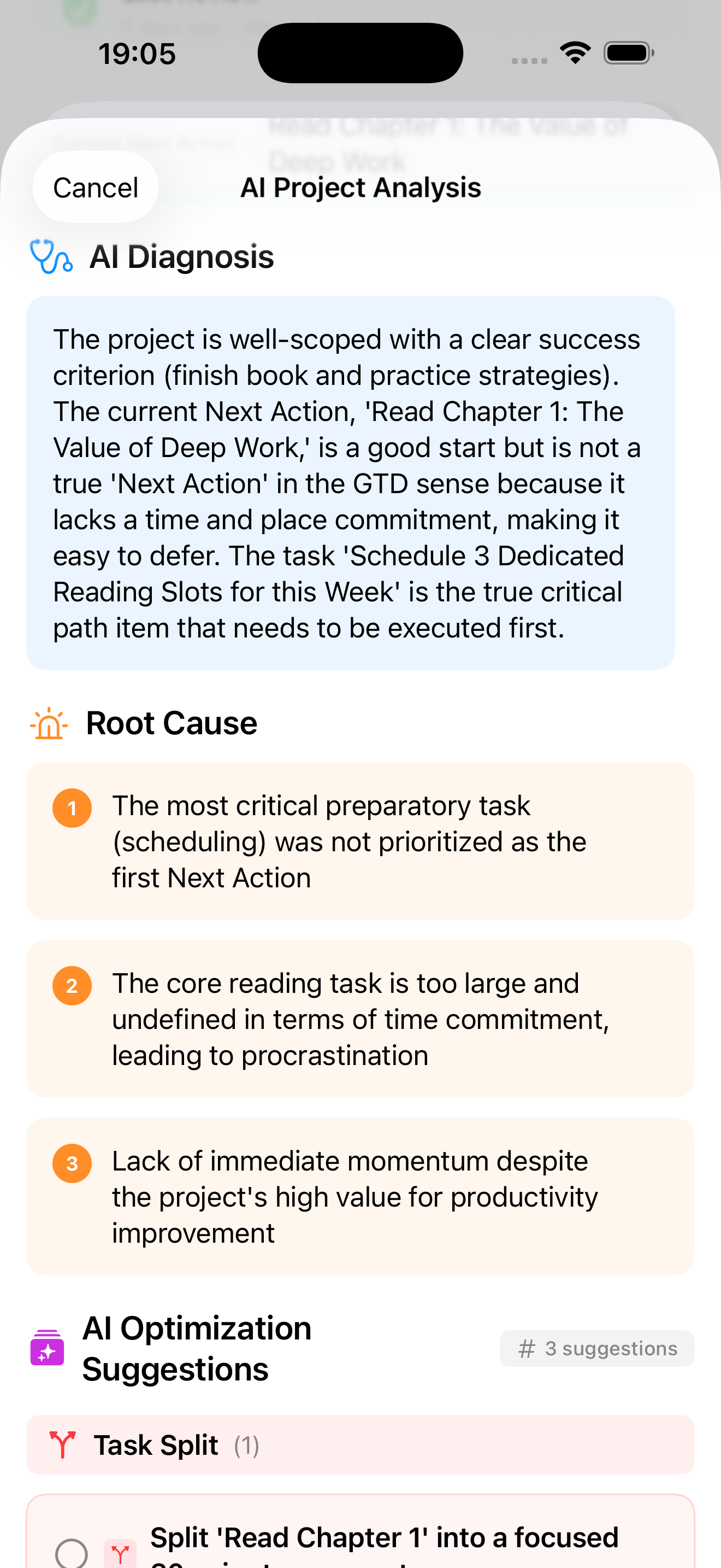 AI Diagnosis and Optimization Suggestions